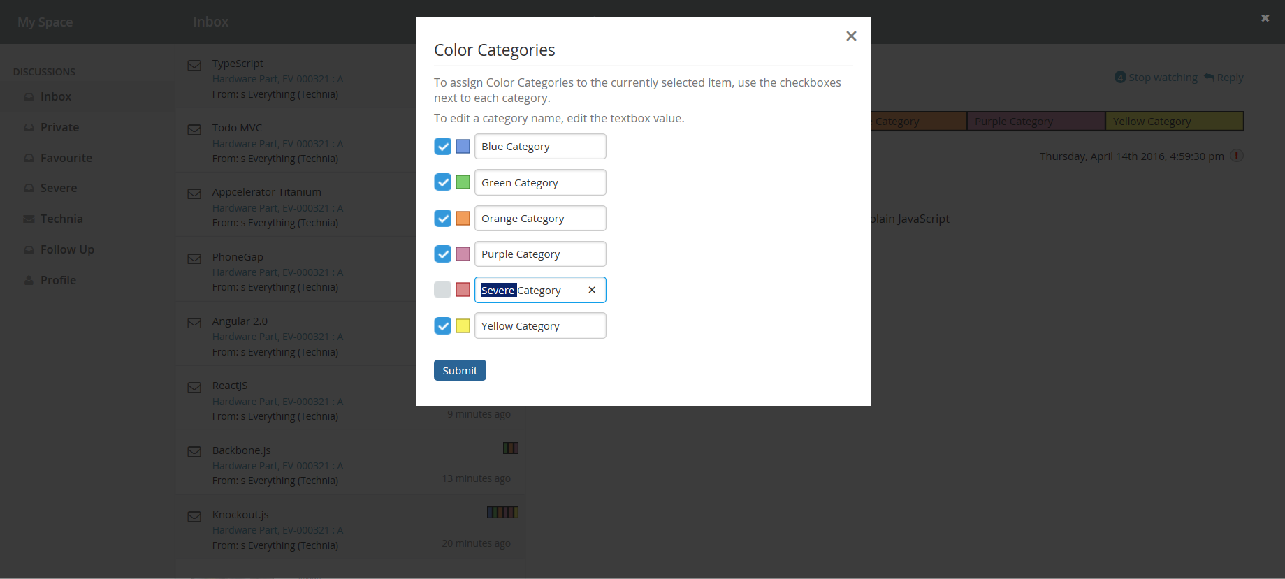 showing 'All Categories…' context action image