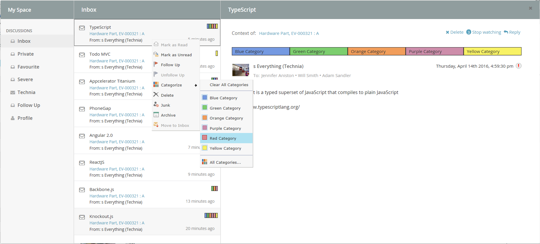 showing context actions image
