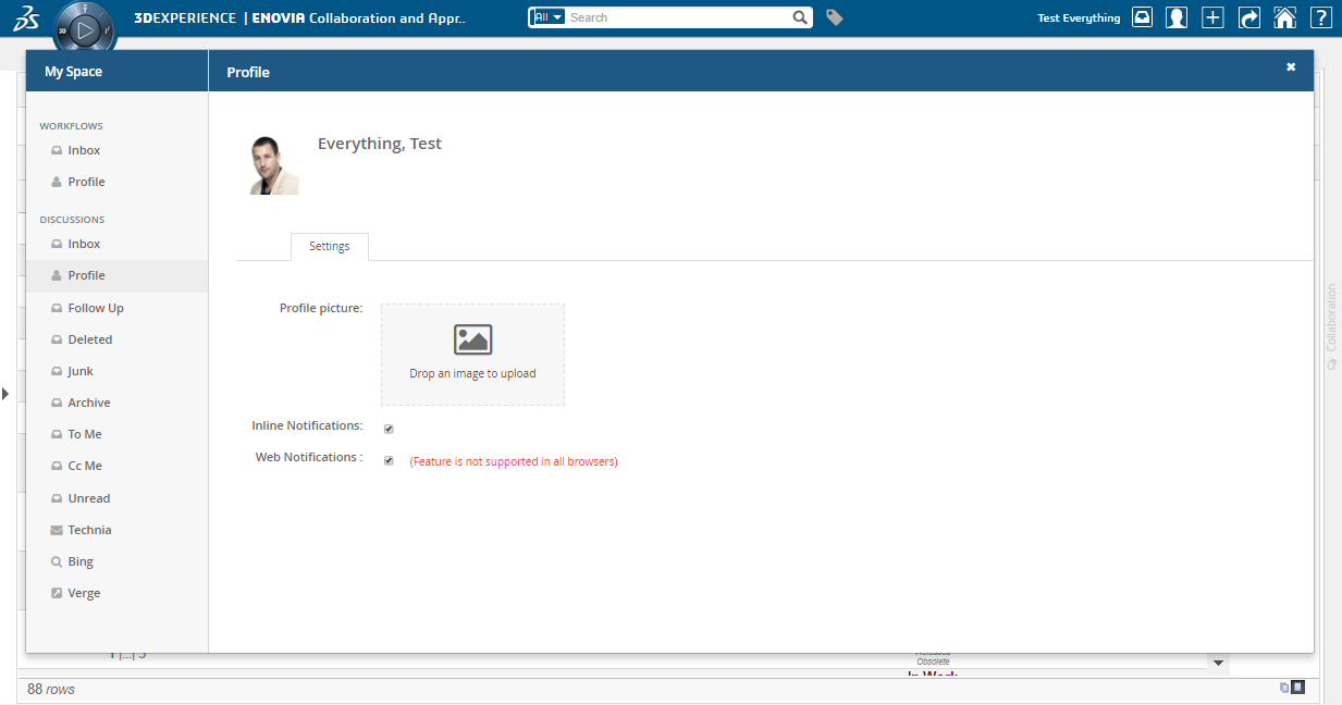 showing Profile image