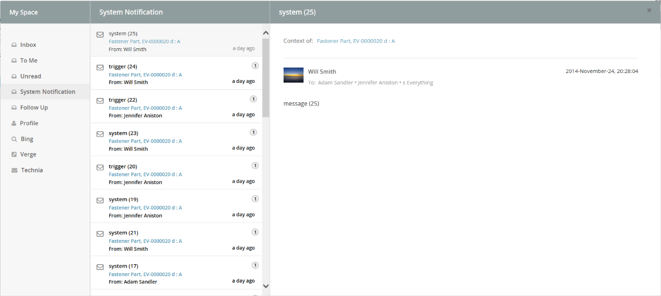 showing System Notification Inbox image