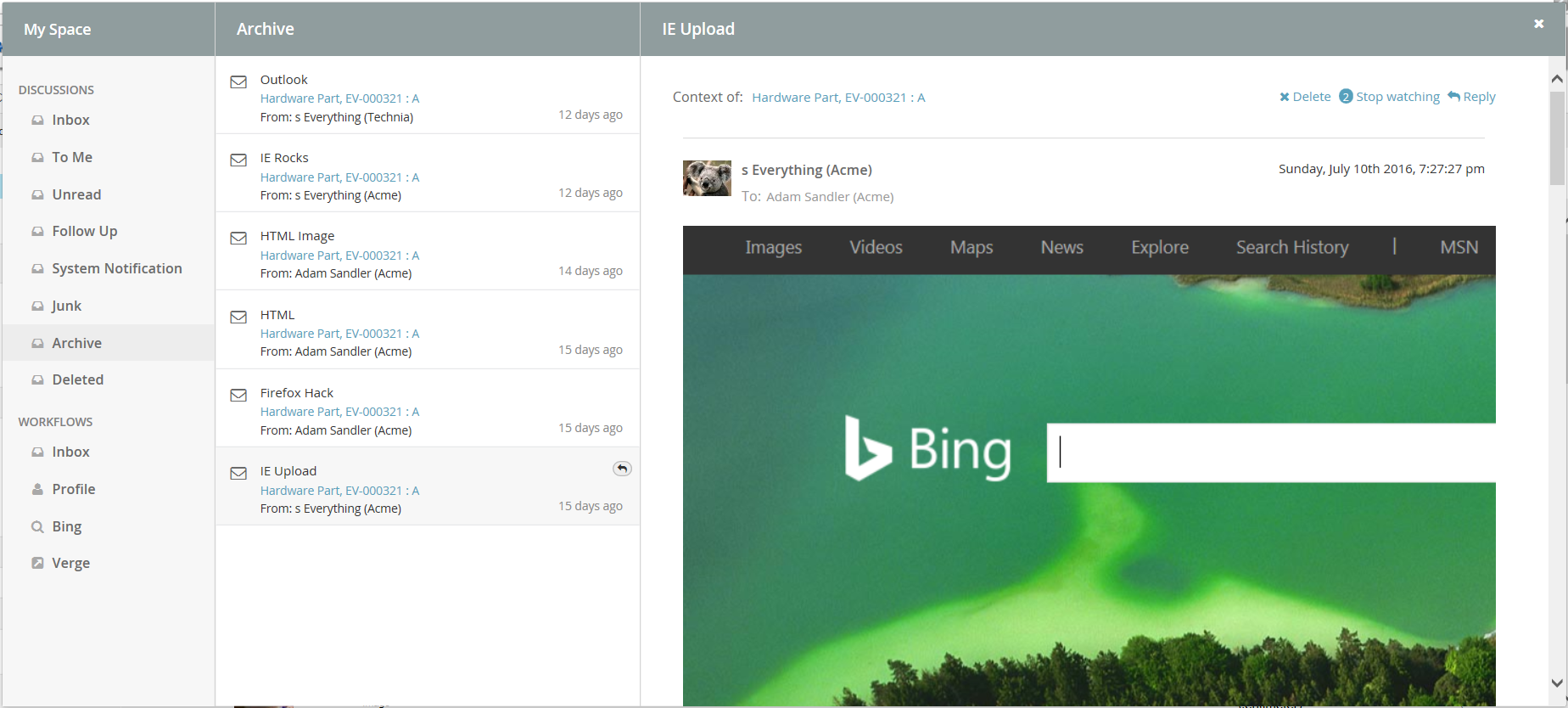 showing Archive Inbox image