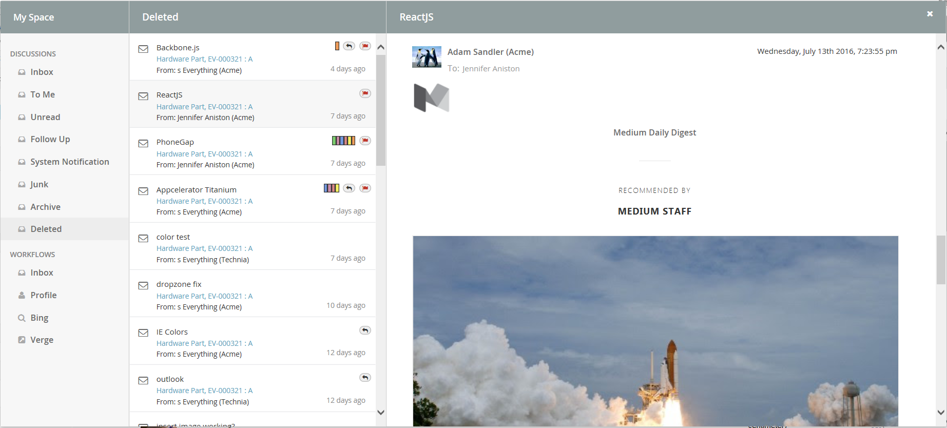 showing Deleted Inbox image