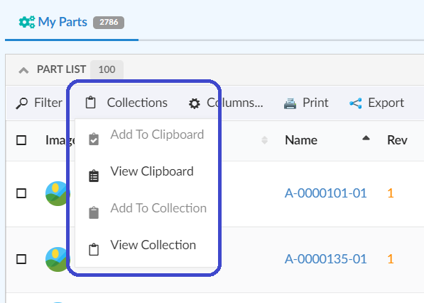 Default Collection menu image