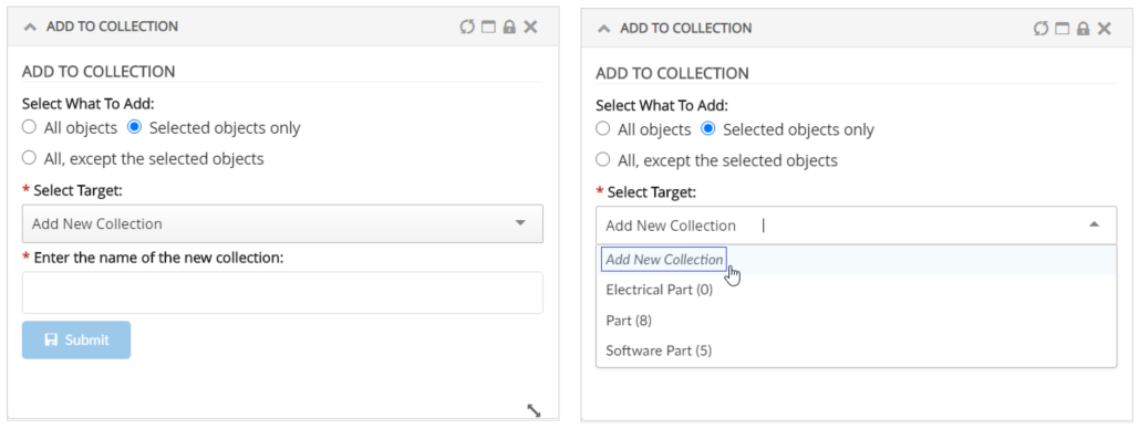 Add to Collection widget image