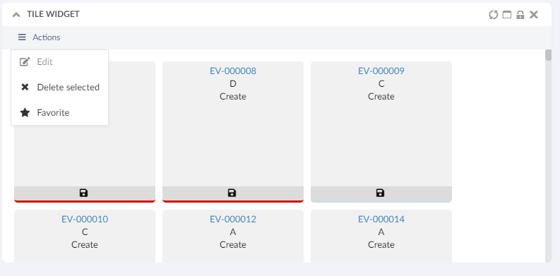 Tile Widget with selection enabled image